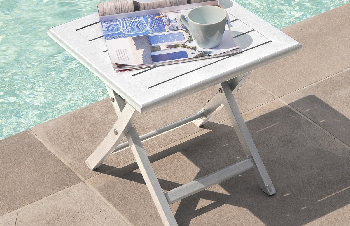 Table basse de piscine aluminium empilable 1091