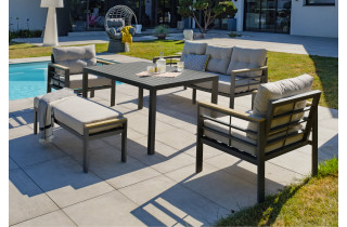 Ensemble table et chaises de jardin CAYENNE en aluminium 7 personnes DCB GARDEN