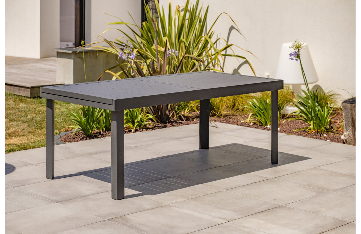 Table salon de jardin extensible en aluminium pour 12 personnes
