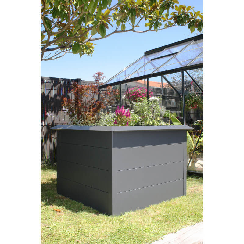 Carré potager gardenbox 120 x 80 cm (lot de 2) noir Jardindeco