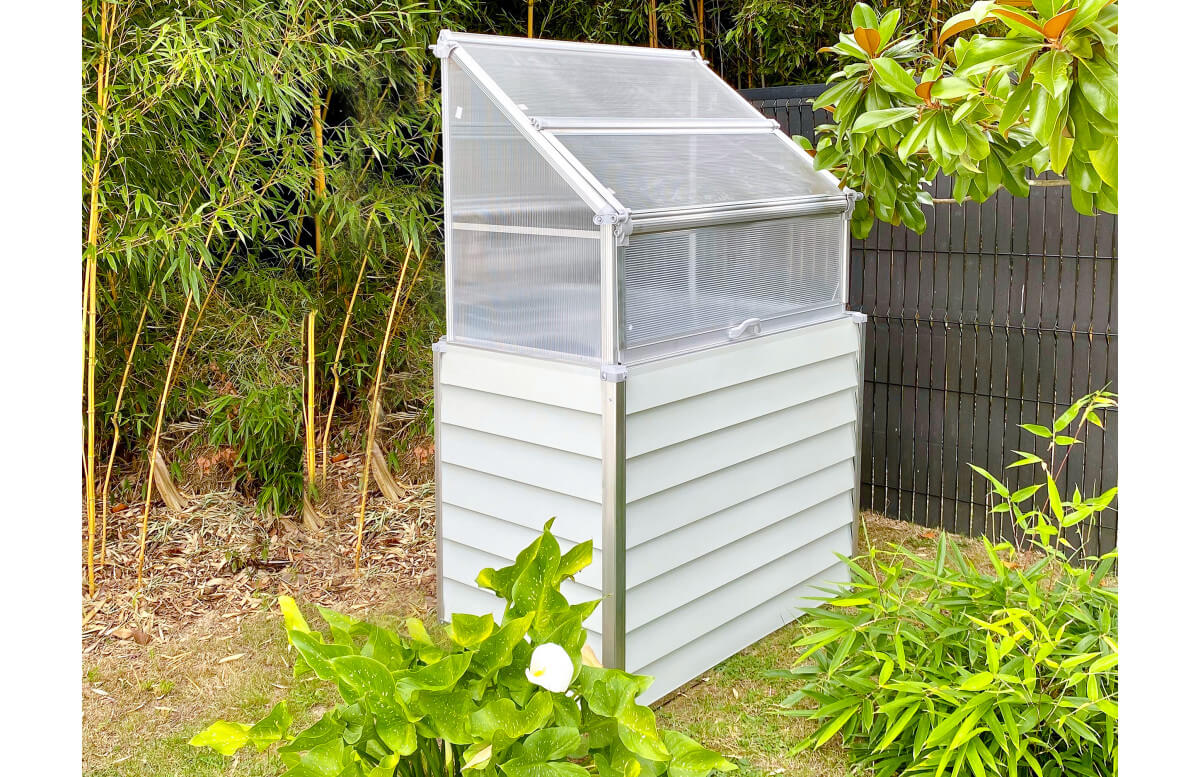 Mini serre de jardin adossable simple 62x120 cm STRETTO Blanc CITY