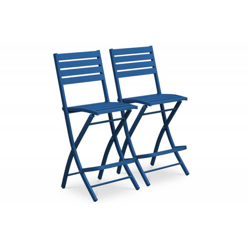 Chaise de jardin extérieur aluminium et corde bleu - CHAMPION BLEU