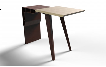 Console en corten bruni et bois de chêne MESETA - TrackDesign par ArqiAtelier