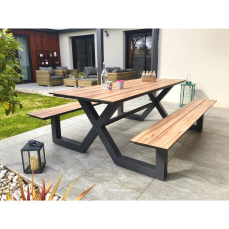 Table de jardin & pique-nique - 2.4m - 6-8 personnes - Section