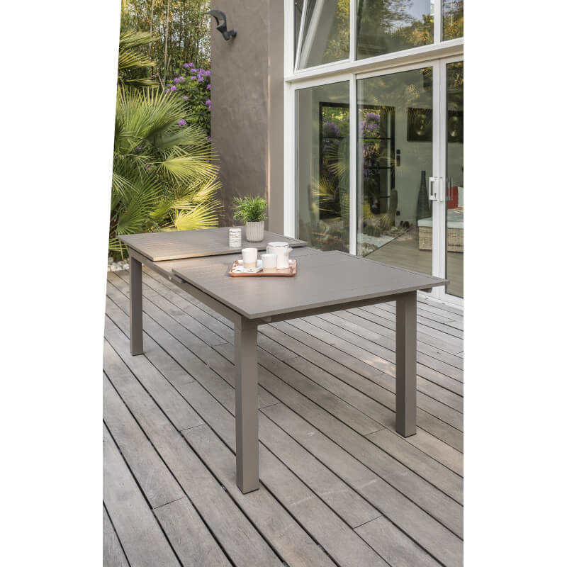Kend table de jardin extensible 160-240x102cm en aluminium
