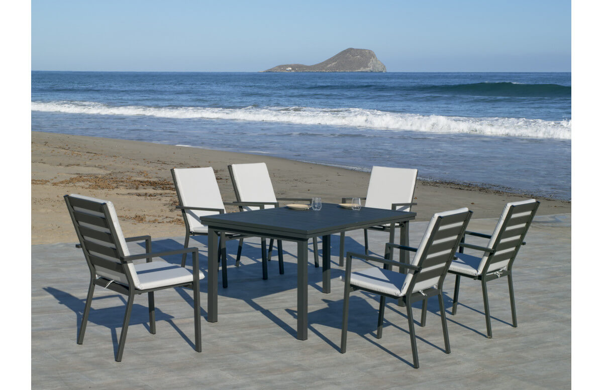 Table à manger pliante rectangulaire avec 6 chaises