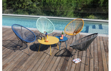 Fauteuil de jardin en acier - RIO gris - Alizé