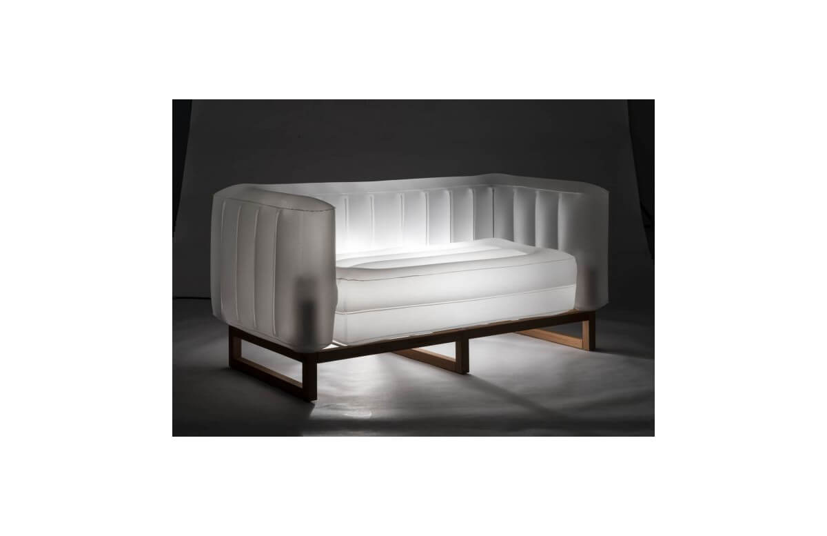 Canapé de jardin gonflable YOMI EKO lumineux en aluminium et TPU translucide - Mojow Design