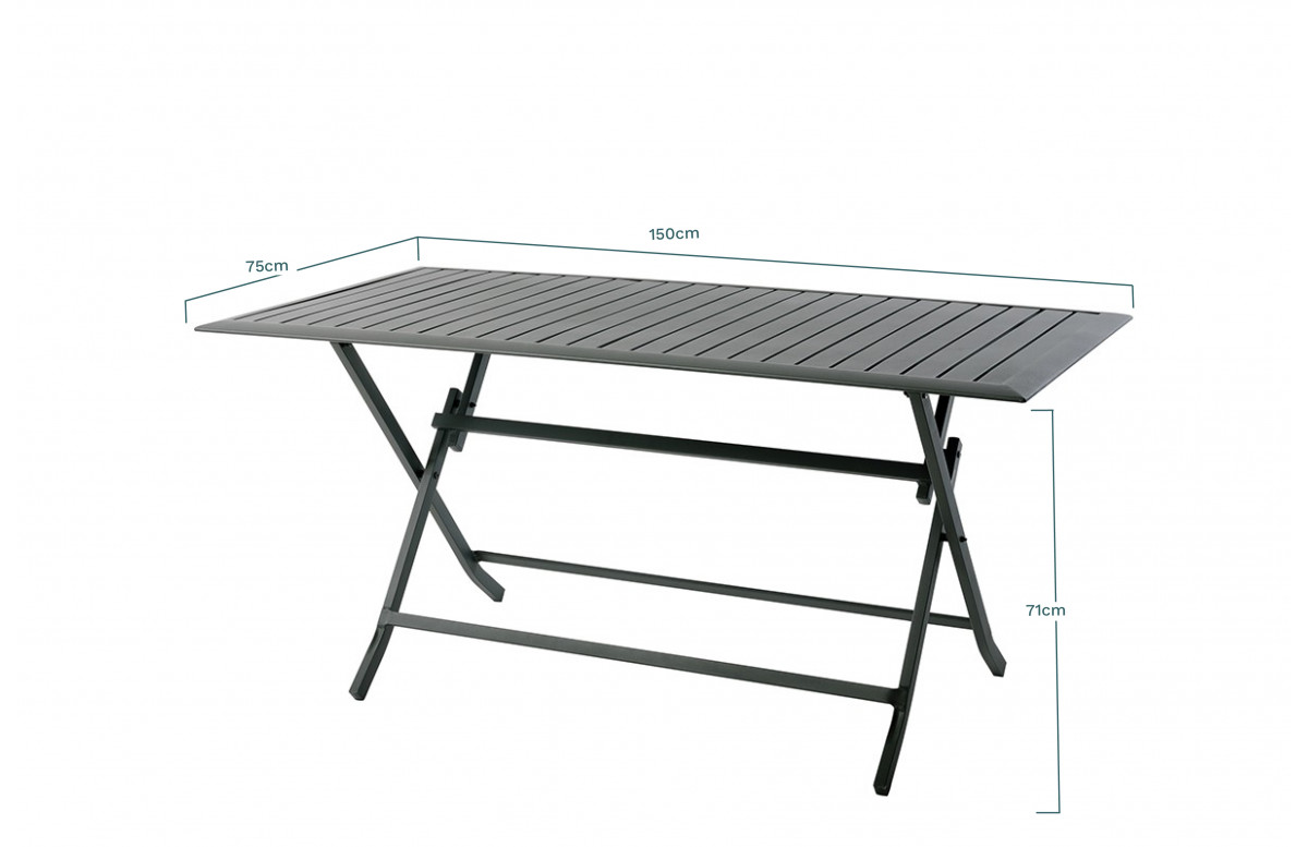 Table en aluminium pliante 150x85cm - RETIF