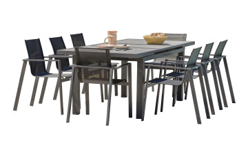 Ensemble table et chaises de jardin extensible en céramique alu pour 8 personnes DCB Garden VENISE
