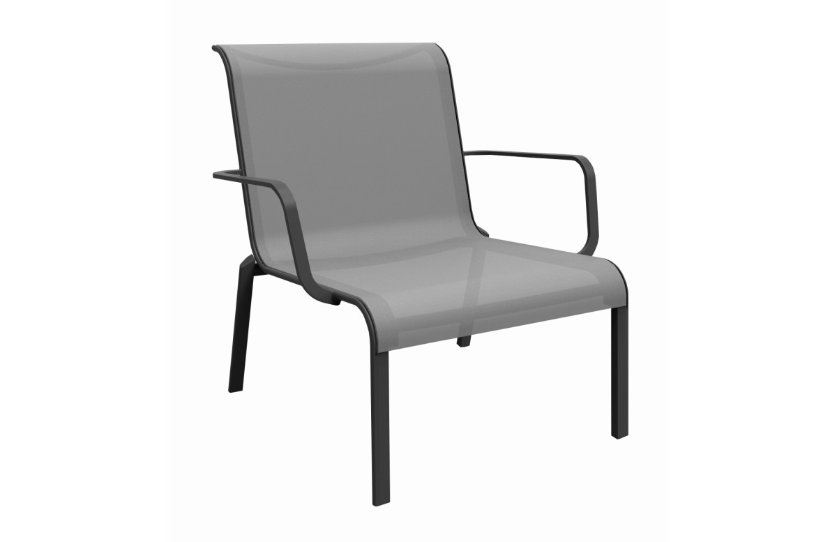 Fauteuil Lounge Cauro Océo empilable en aluminium