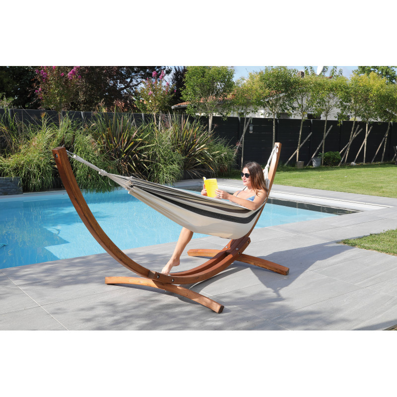 Chaise hamac sur support en bois - Meuble de jardin - Proloisirs