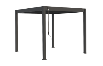 Pergola bioclimatique autoportée en aluminium à lames orientables 3x3 + store 3 M - Ombréa