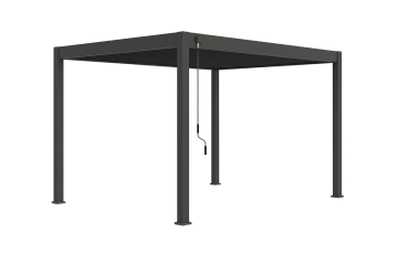 Pergola bioclimatique autoportée en aluminium à lames orientables 3x4 + store 4 M - Ombréa