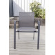 Ensemble table extensible Cassis et fauteuils de jardin ALU-D013 en aluminium et textilène 6 personnes - Delorm