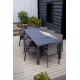 Ensemble table extensible Cassis et fauteuils de jardin ALU-D013 en aluminium et textilène 6 personnes - Delorm