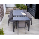 Ensemble table extensible Cassis et fauteuils de jardin ALU-D013 en aluminium et textilène 6 personnes - Delorm