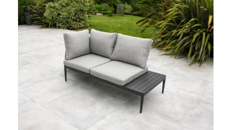 Salon d'angle de jardin ANKARA 4 places en aluminium - NOIR
