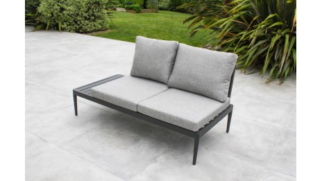 Salon d'angle de jardin ANKARA 4 places en aluminium - NOIR