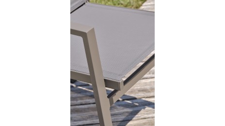 Fauteuil de jardin empilable FLORIDE en textilène et aluminium - QUARTZ