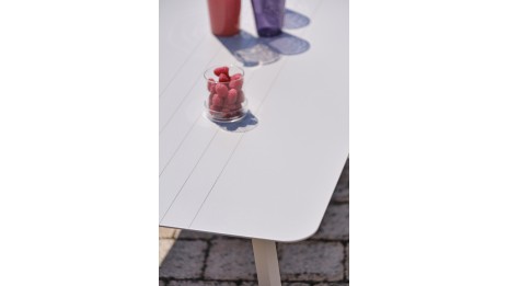 Salon de jardin d'angle MANOSQUE 7 places en aluminium - GRIS