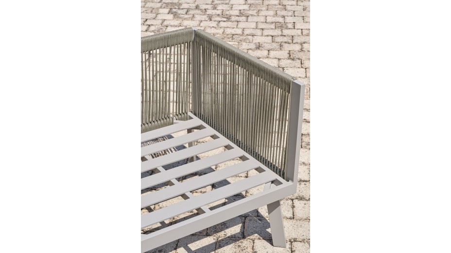 Salon de jardin d'angle MANOSQUE 7 places en aluminium - GRIS