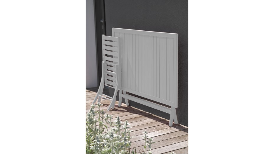 Table de jardin pliante MARIUS (140x80 cm) en aluminium - GRIS