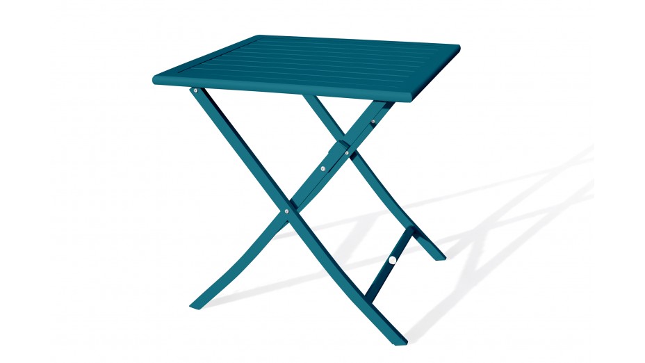 Guéridon de jardin pliant MARIUS (70x70 cm) en aluminium - BLEU CANARD