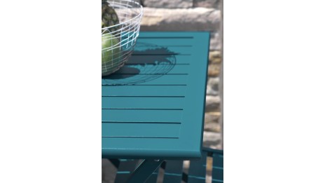 Guéridon de jardin pliant MARIUS (70x70 cm) en aluminium - BLEU CANARD
