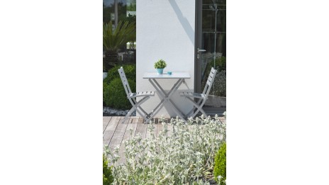 Lot composé d'une table de jardin MARIUS-TB70-GRIS pliante et de 2 chaises MARIUS-CP-GRIS pliantes