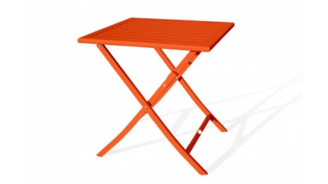 Guéridon de jardin pliant MARIUS (70x70 cm) en aluminium - ORANGE