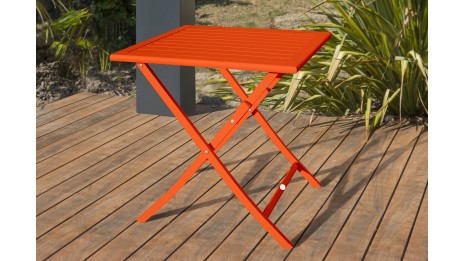Guéridon de jardin pliant MARIUS (70x70 cm) en aluminium - ORANGE