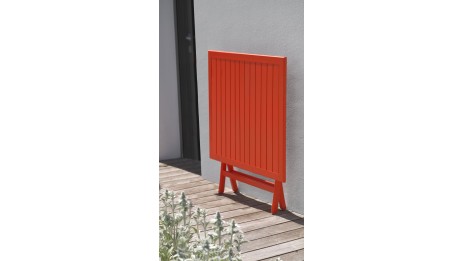 Guéridon de jardin pliant MARIUS (70x70 cm) en aluminium - ORANGE