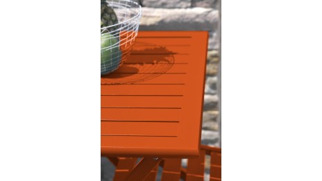Guéridon de jardin pliant MARIUS (70x70 cm) en aluminium - ORANGE