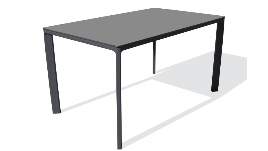 Table de jardin MEET (160x90 cm) en aluminium laqué et peinture Epoxy - GRIS ANTHRACITE
