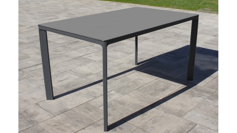 Table de jardin MEET (160x90 cm) en aluminium laqué et peinture Epoxy - GRIS ANTHRACITE