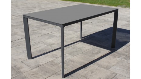 Table de jardin MEET (160x90 cm) en aluminium laqué et peinture Epoxy - GRIS ANTHRACITE