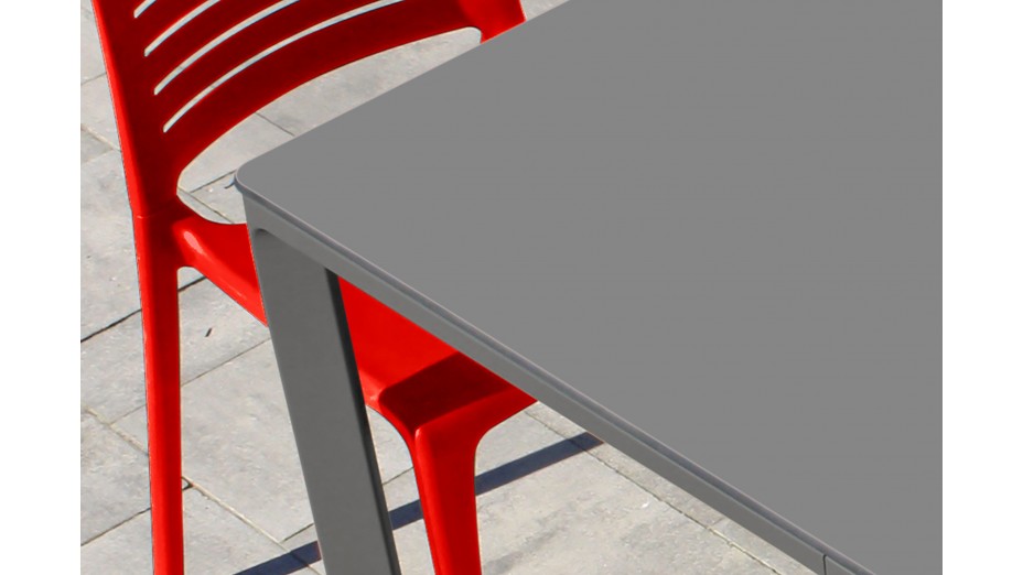 Table de jardin MEET (160x90 cm) en aluminium laqué et peinture Epoxy - GRIS ANTHRACITE