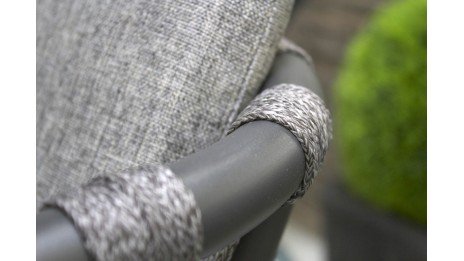 Fauteuil de jardin PILAT en aluminium et corde - GRIS ANTHRACITE