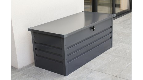 Coffre de jardin SCATOLA 600L en acier galvanisé - GRIS ANTHRACITE