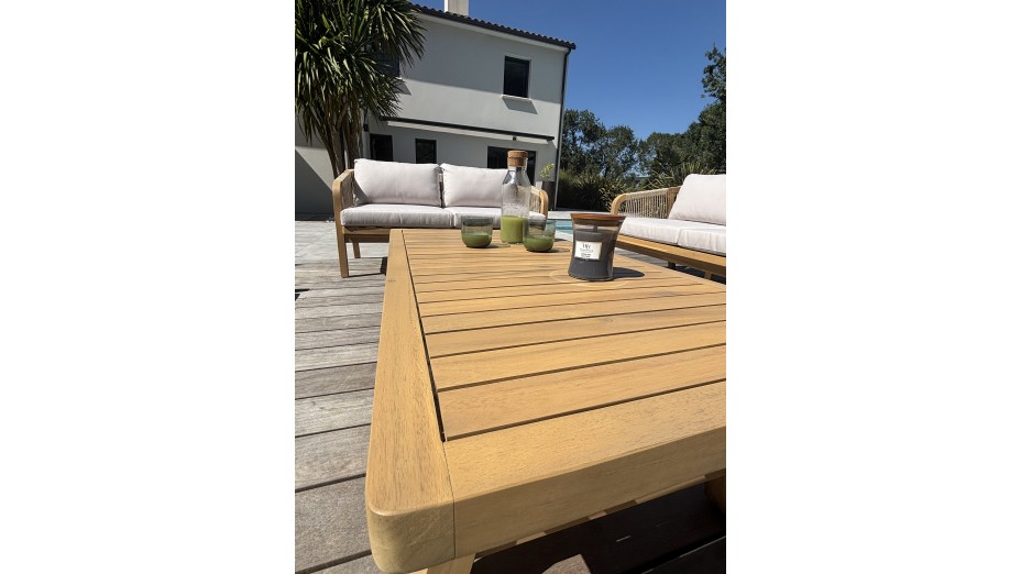 Salon bas de jardin SERENA 7 places en bois d'acacia - WOOD