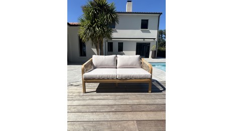 Salon bas de jardin SERENA 7 places en bois d'acacia - WOOD