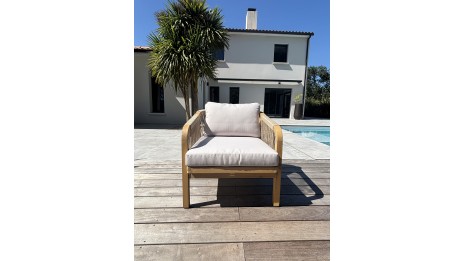 Salon bas de jardin SERENA 7 places en bois d'acacia - WOOD