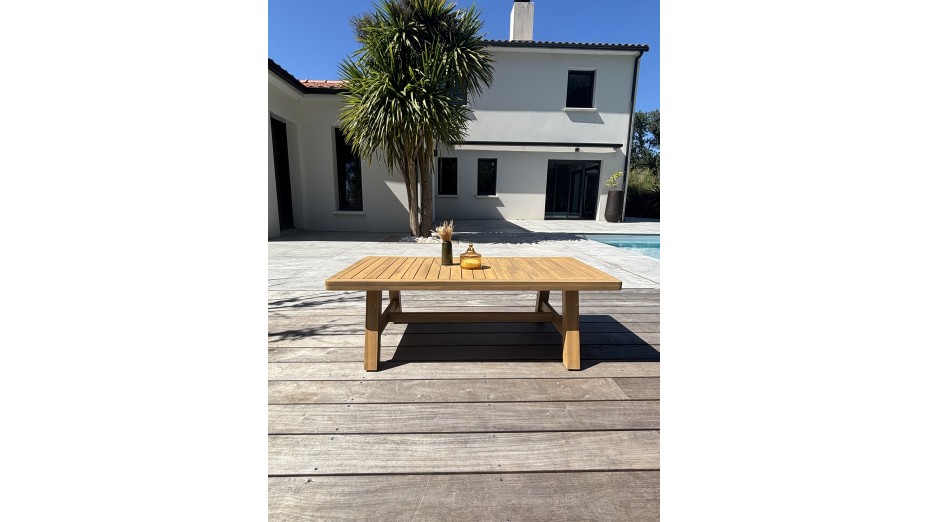 Salon bas de jardin SERENA 7 places en bois d'acacia - WOOD
