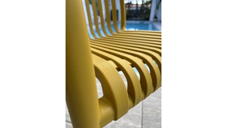 Fauteuil de jardin empilable TIAGO en polypropylène - MOUTARDE