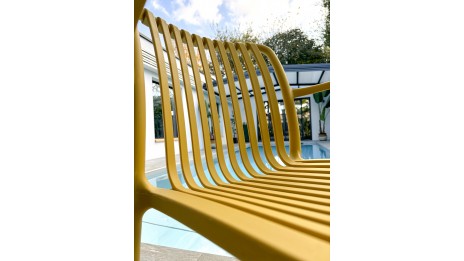 Fauteuil de jardin empilable TIAGO en polypropylène - MOUTARDE
