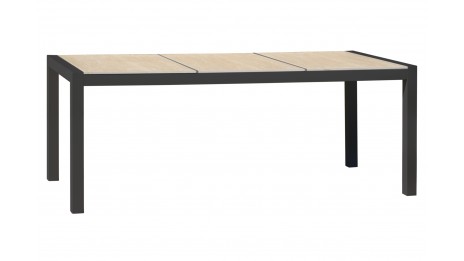 Table de jardin VENISE (195x90 cm) en aluminium et céramique - GRIS ANTHRACITE