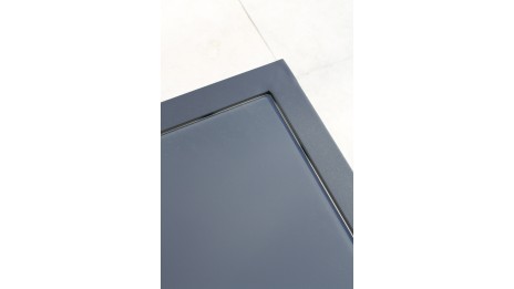 Salon de jardin d'angle BEAUBOURG 6 places en aluminium - GRIS ANTHRACITE