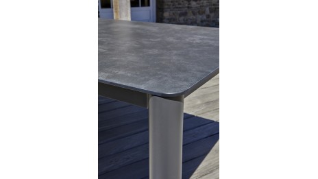 Table de jardin CAMARGUE (220x100 cm) en aluminium et plateau céramique - GRIS ANTHRACITE