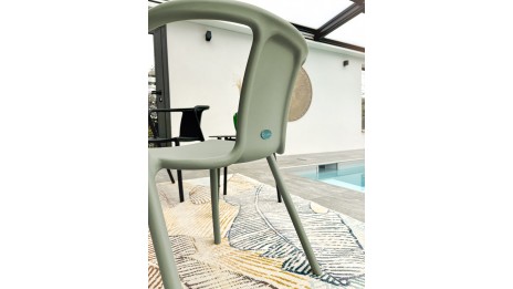 Fauteuil de jardin empilable DIEGO en polypropylène - OLIVE